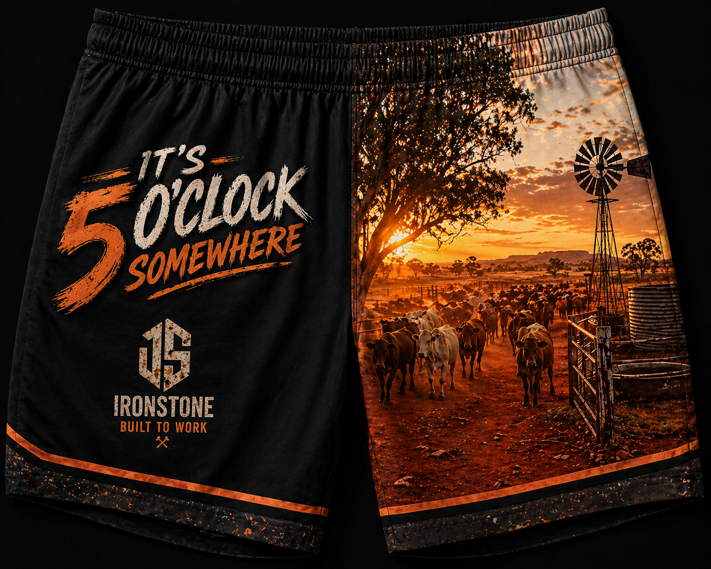 5 o’clock somewhere (edition footy shorts) (PRE ORDER)