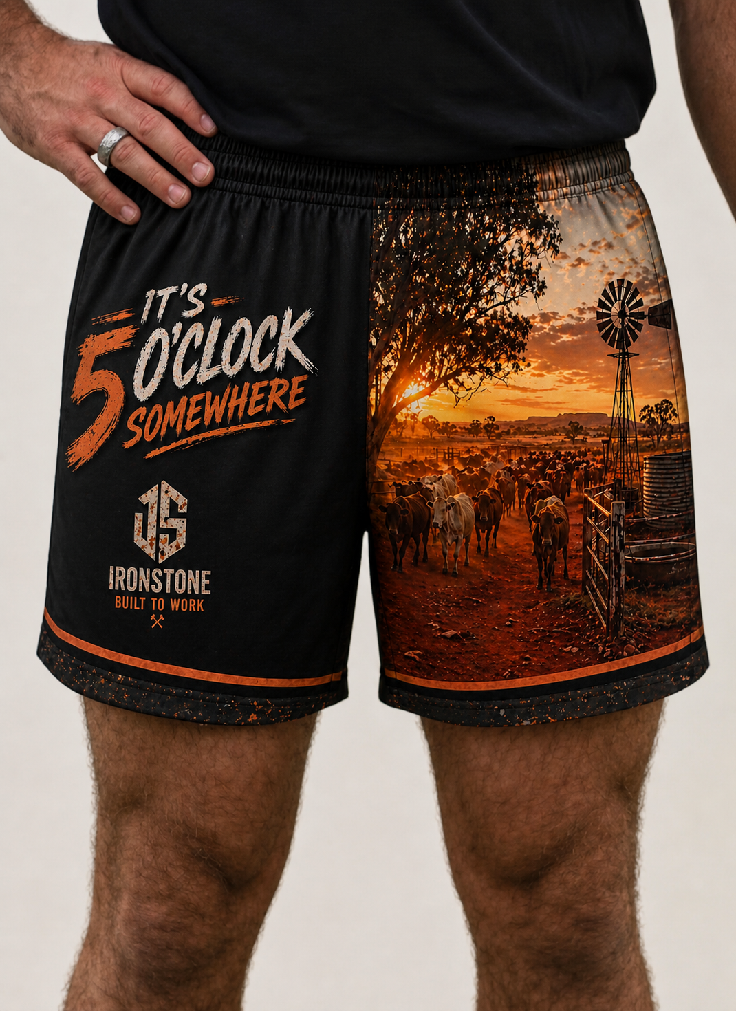 5 o’clock somewhere (edition footy shorts) (PRE ORDER)